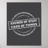 Poster Knower Of Stuff Fixer Of Things Funny Stamp  (Devant)