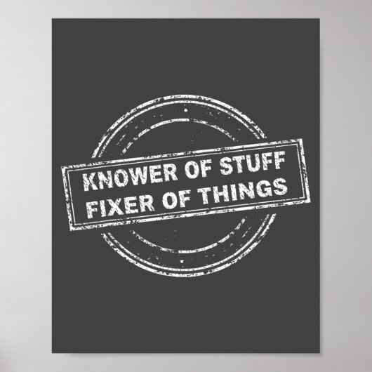 Poster Knower Of Stuff Fixer Of Things Funny Stamp  (Devant)