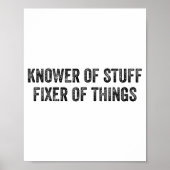 Poster Knower Of Stuff Fixer Of Things Men Dad Funny Mech (Devant)