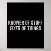 Poster Knower Of Stuff Fixer Of Things Men Dad Funny Mech (Devant)
