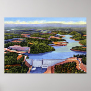 Poster Knoxville Tennessee Barrage Norris et lac