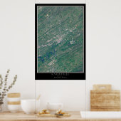 Poster Knoxville Tennessee De Space Satellite Carte (Cuisine)