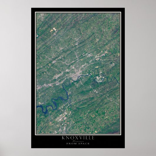 Poster Knoxville Tennessee De Space Satellite Carte (Devant)