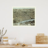 Poster Knoxville, TN Carte panoramique - 1871 (Cuisine)
