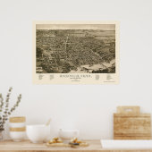 Poster Knoxville, TN Carte panoramique - 1886 (Cuisine)