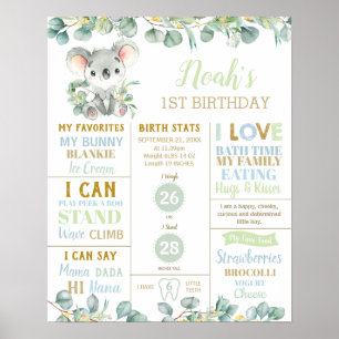 Poster Koala 1er anniversaire étape importante statistiqu