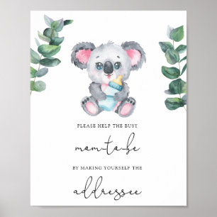 Poster Koala / Aider la future maman occupée à adresser u