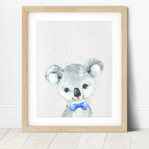 Poster Koala Bear Bowtie Nursery Art Print