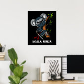 Poster Koala Bear Ninja Samurai Arts martiaux Animal (Bureau à domicile)