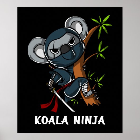 Poster Koala Bear Ninja Samurai Arts martiaux Animal (Devant)