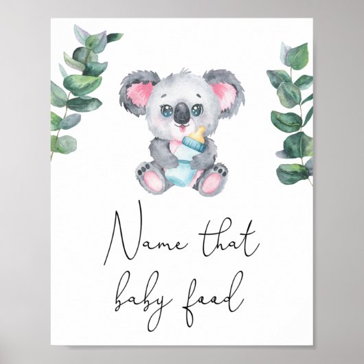Poster Koala bear - Nom de l'aliment pour bébé (Devant)