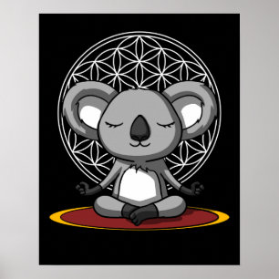 Poster Koala Bear Zen Yoga Méditation Animal