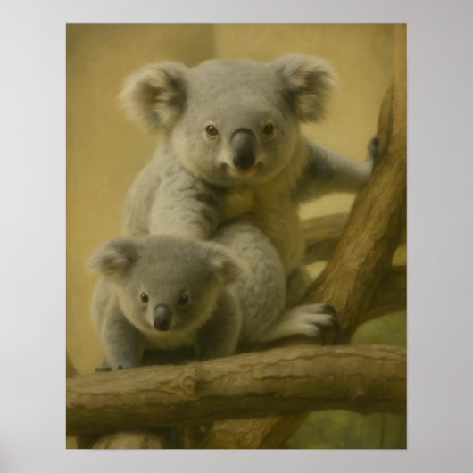 Poster Koala Companions - Tender Wildlife Art Print (Devant)