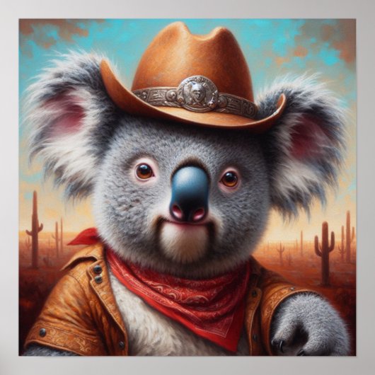 Poster Koala Cowboy (Devant)