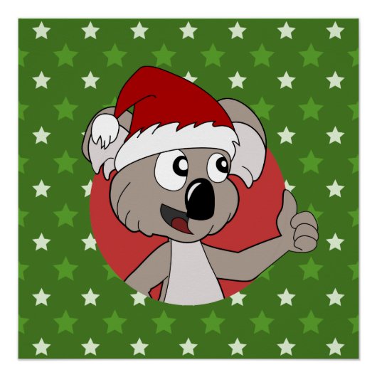 Poster Koala de dessin animé sur motif sans couture (Devant)