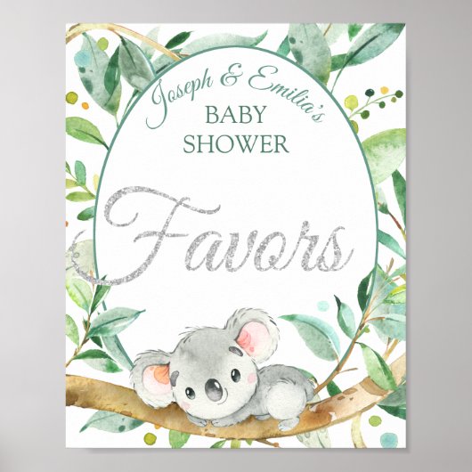 Poster Koala Des Baby showers neutres pour les femmes (Devant)