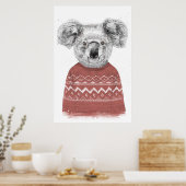 Poster Koala d'hiver (rouge) (Cuisine)