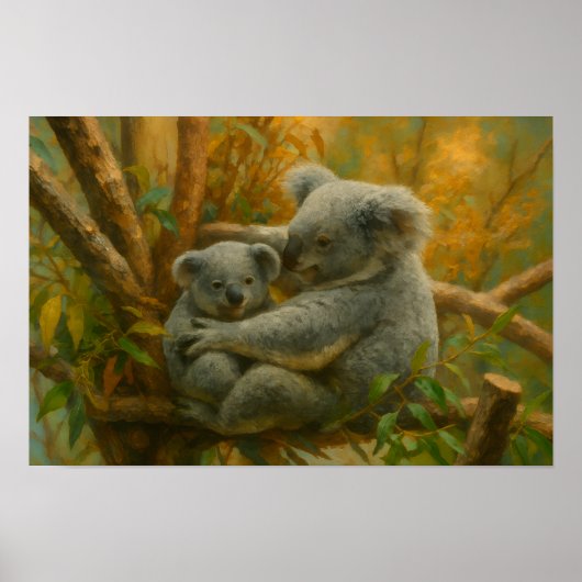 Poster Koala Embrace - Peinture faunique (Devant)