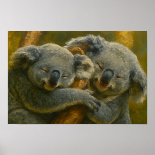 Poster Koala Embrace - Tender Wildlife Moment (Devant)