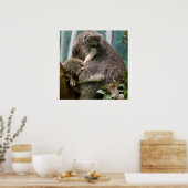Poster Koala Maman et Nouveau bébé (Cuisine)
