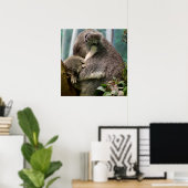 Poster Koala Maman et Nouveau bébé (Bureau à domicile)
