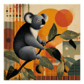 Poster Koala Sitting in a Tree (Devant)