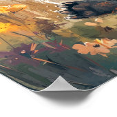 Poster Koala Whimsical avec ballon orange dans Meadow Dig (Coin)