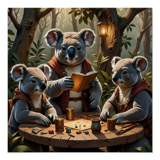 Poster Koalas jouant des rôles (Devant)