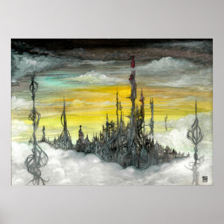 Poster Koch City Oil sur la Gesso Board par Toby Mikle