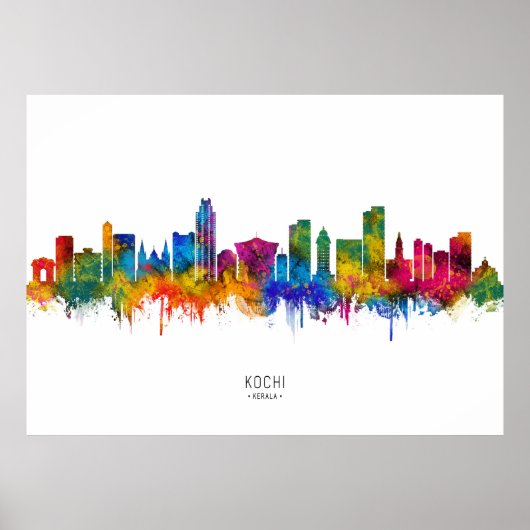 Poster Kochi Kerala Skyline (Devant)