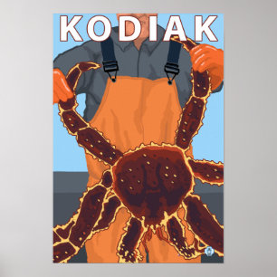 Poster Kodiak, AlaskaCrabe royal de l'Alaska