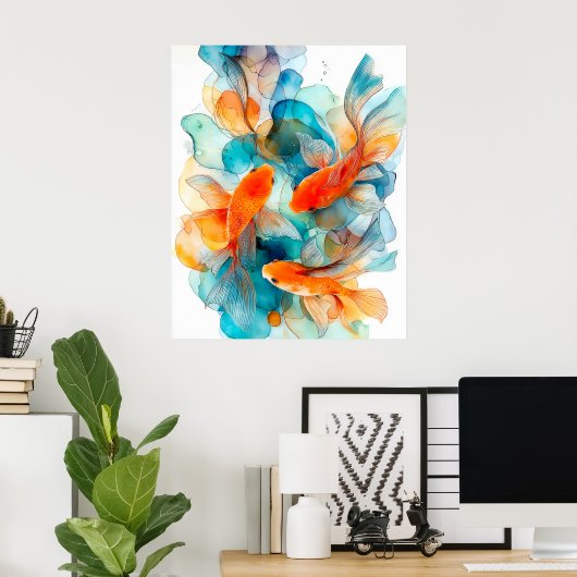 Poster Koi in Flow (Bureau à domicile)