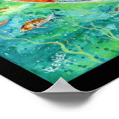 Poster koi mermaid avec koi poisson imprimé en toile Rene (Coin)