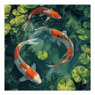 POSTER KOI POISSON ANIMAUX