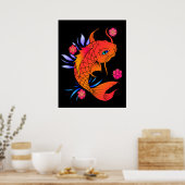 Poster koi poissons et fleurs (Cuisine)