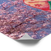 Poster Kokeshi Doll Sakura Cherry Blossoms Imprimer Poste (Coin)