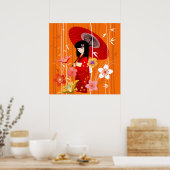 Poster Kokeshi Doll Zen Garden (Cuisine)