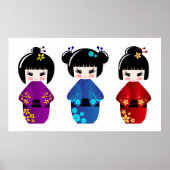 Poster Kokeshi-poppen (Voorkant)