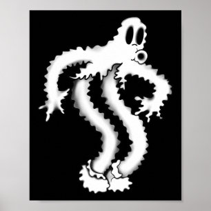 Poster Koko Le Fantôme Clown Shaky Blackwork Éffrayant