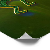 Poster Kokopelli Abstrait en vert (Coin)