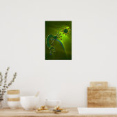 Poster Kokopelli Abstrait en vert (Cuisine)