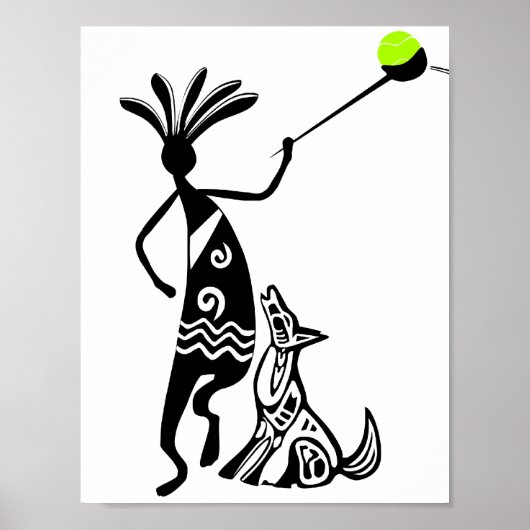 Poster Kokopelli and Dog (Devant)