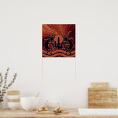 Poster Kokopelli Cuctus Désert Soleil Sud-Ouest Motif (Cuisine)