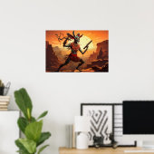 Poster Kokopelli Dansant À Cliff Edge (Bureau à domicile)