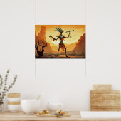 Poster Kokopelli Dansant Sur Le Canyon Floor (Cuisine)