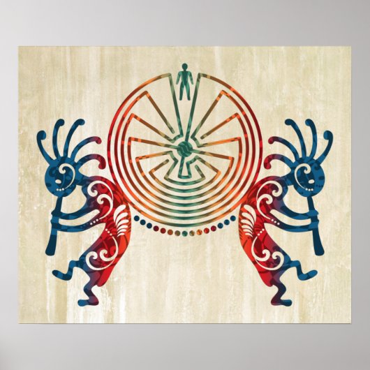 Poster KOKOPELLI / L'HOMME DANS LE MAZE + vos idées (Devant)