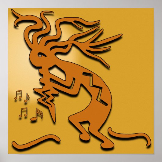 Poster Kokopelli Merrymaker Musicien (Devant)