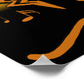 Poster Kokopelli Merrymaker Musicien Avec Lune (Coin)