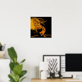 Poster Kokopelli Merrymaker Musicien Avec Lune (Bureau à domicile)