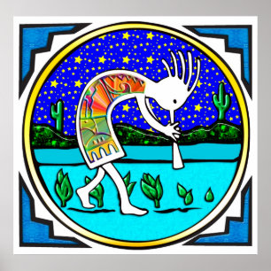 Poster: Kokopelli onder de sterren Poster